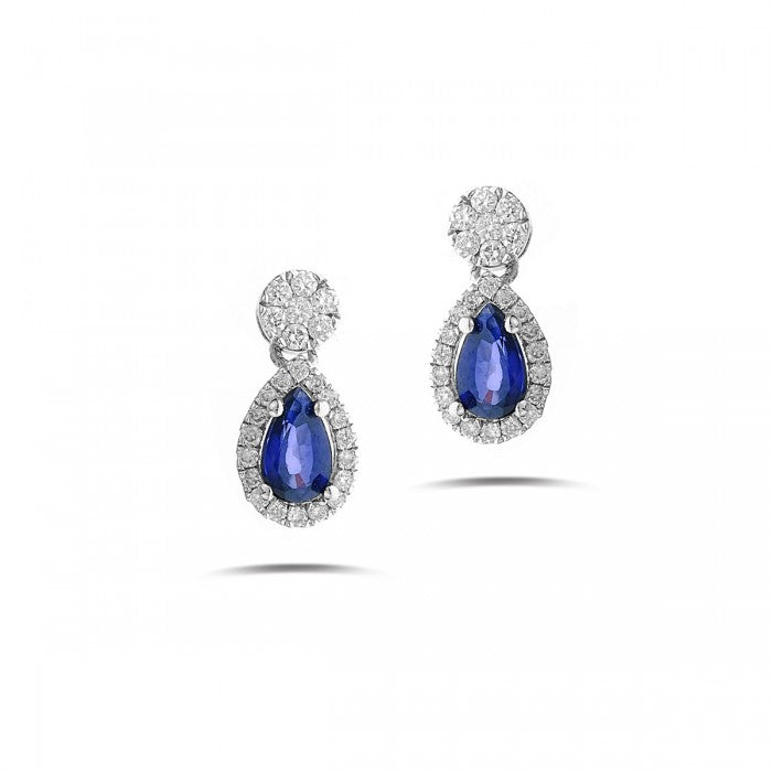 BRIT Sapphire Diamond Drop Earrings 0.21ct