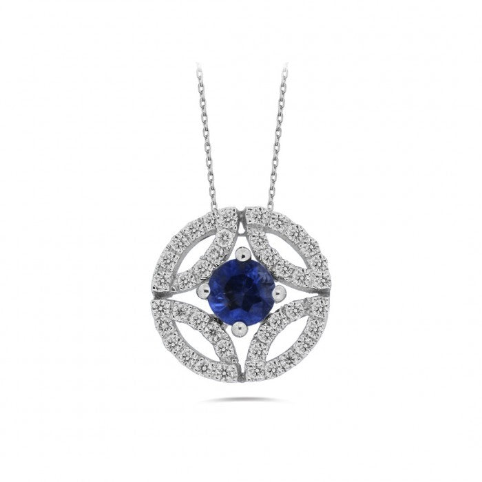 BRIT Sapphire Diamond Necklace 0.25ct