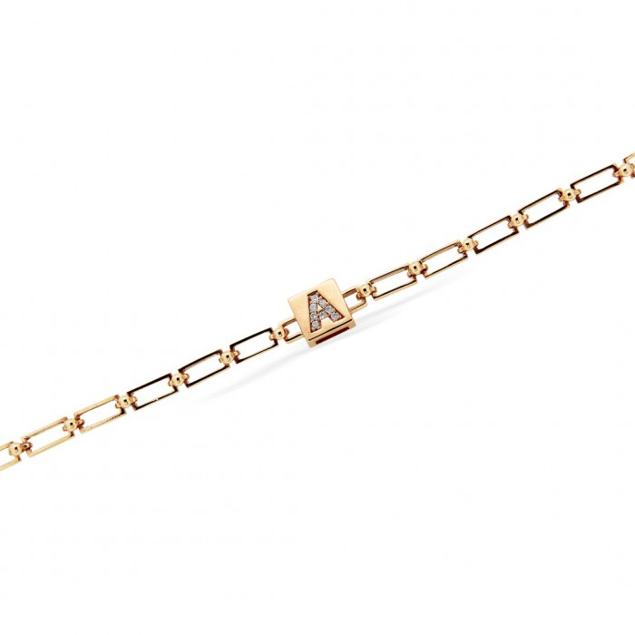 ID Initial A Diamond Bracelet 0.07ct