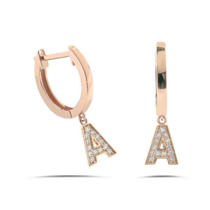 ID Initial A Diamond Single Earring 0.05ct