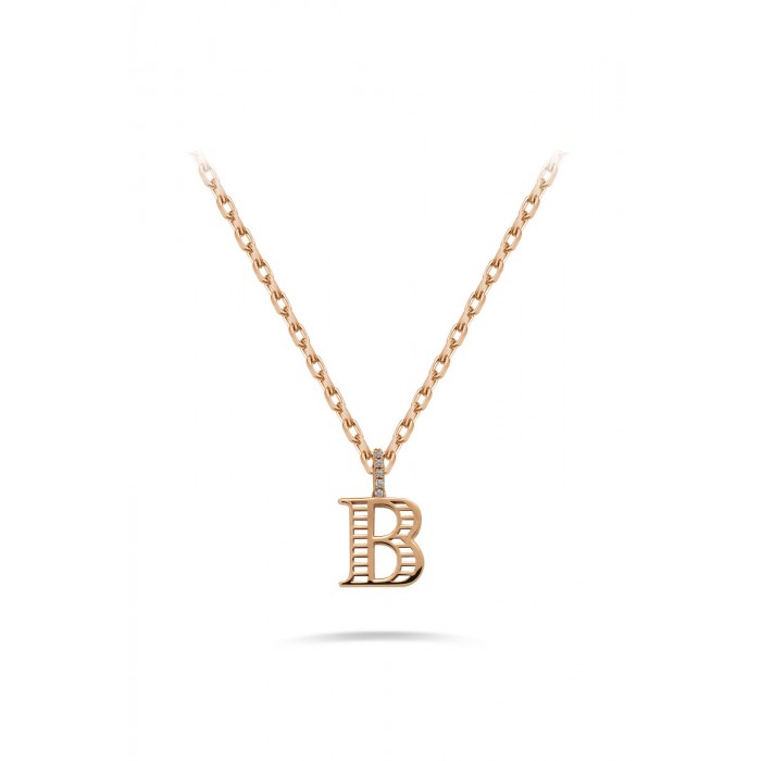 ID Initial B Diamond Necklace 0.03ct