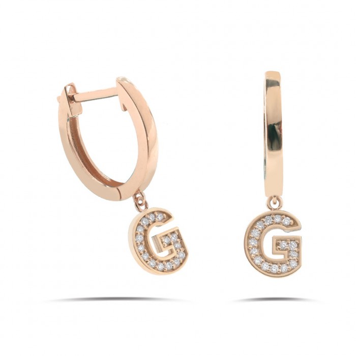 ID Initial G Diamond Single Earring 0.05ct