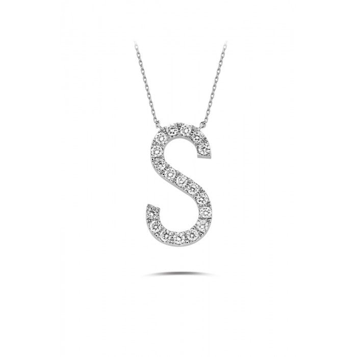 ID Initial S Diamond Necklace 0.43ct