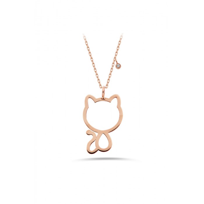 KAWAII Cat Diamond Necklace 0.01ct