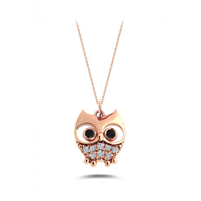 KAWAII Cute Owl Diamond Necklace 0.05ct