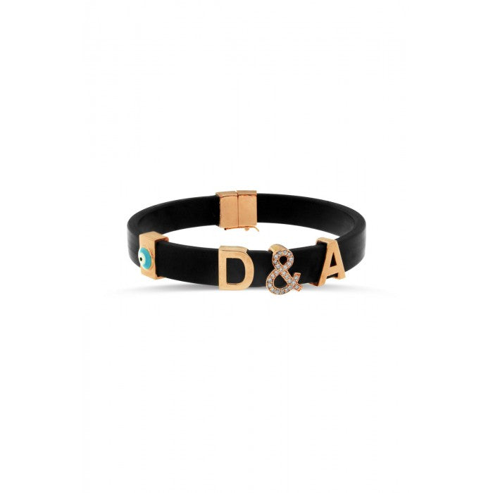 I AM KING Initial Diamond Rose Gold Bracelet 0.14ct