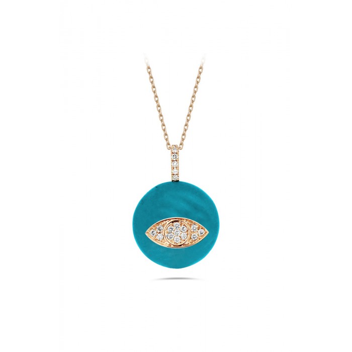 MYKONOS Turquoise Eye Diamond Necklace 0.14ct