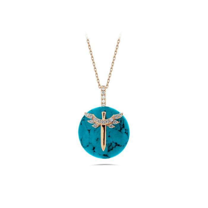 MYKONOS Turquoise Gabriel Diamond Necklace 0.14ct