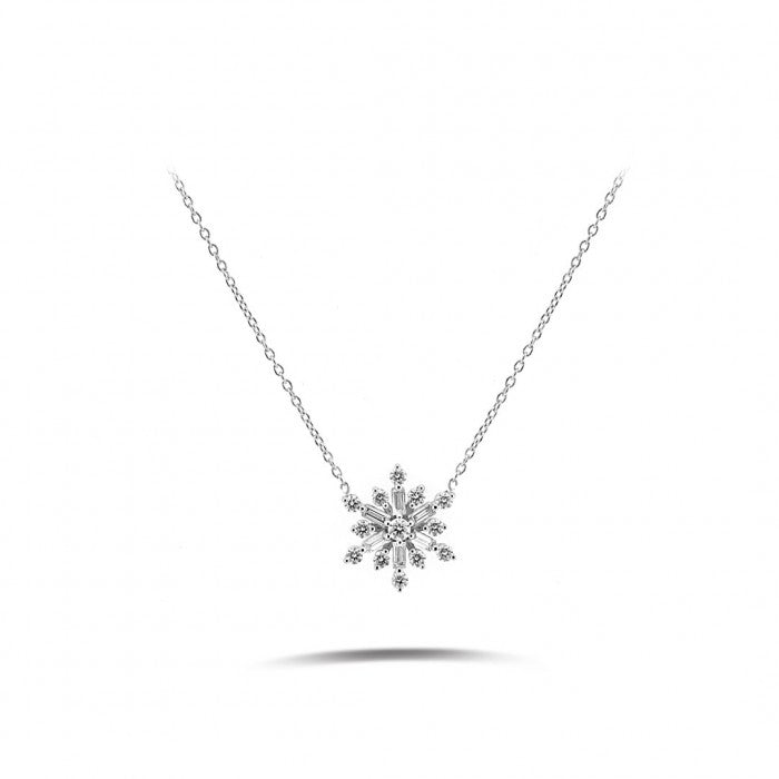 QUEEN Snowflake Baguette Diamond Necklace 0.65ct