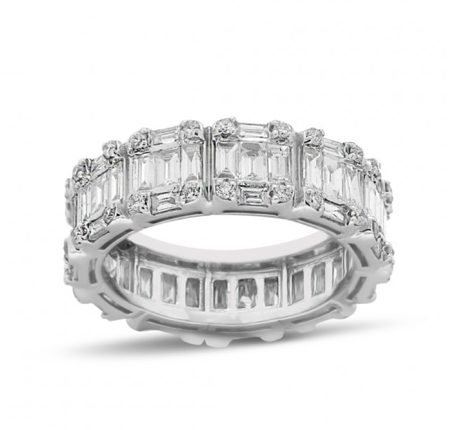 HOLLYWOOD F Color Baguette Diamond Eternity Ring 2.70ct