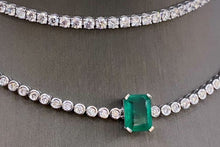 Load image into Gallery viewer, HOLLYWOOD F Color Emerald Diamond Tennis Choker
